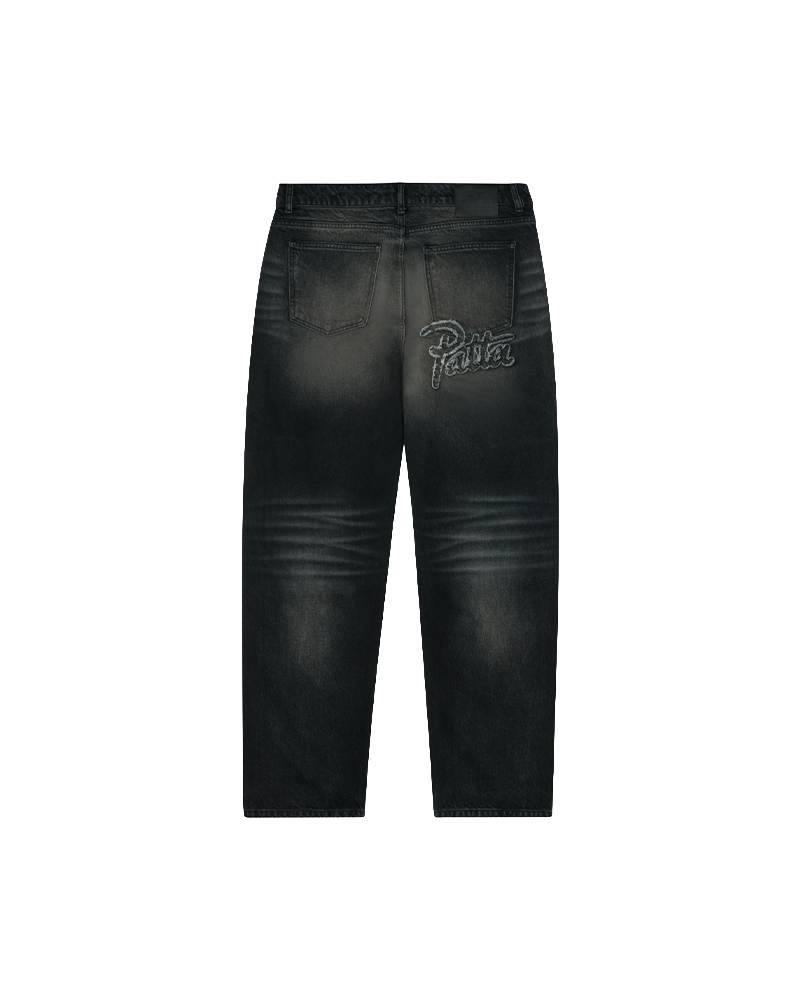 DENIM PANT DARK DIRTY WHISKERS BLACK
