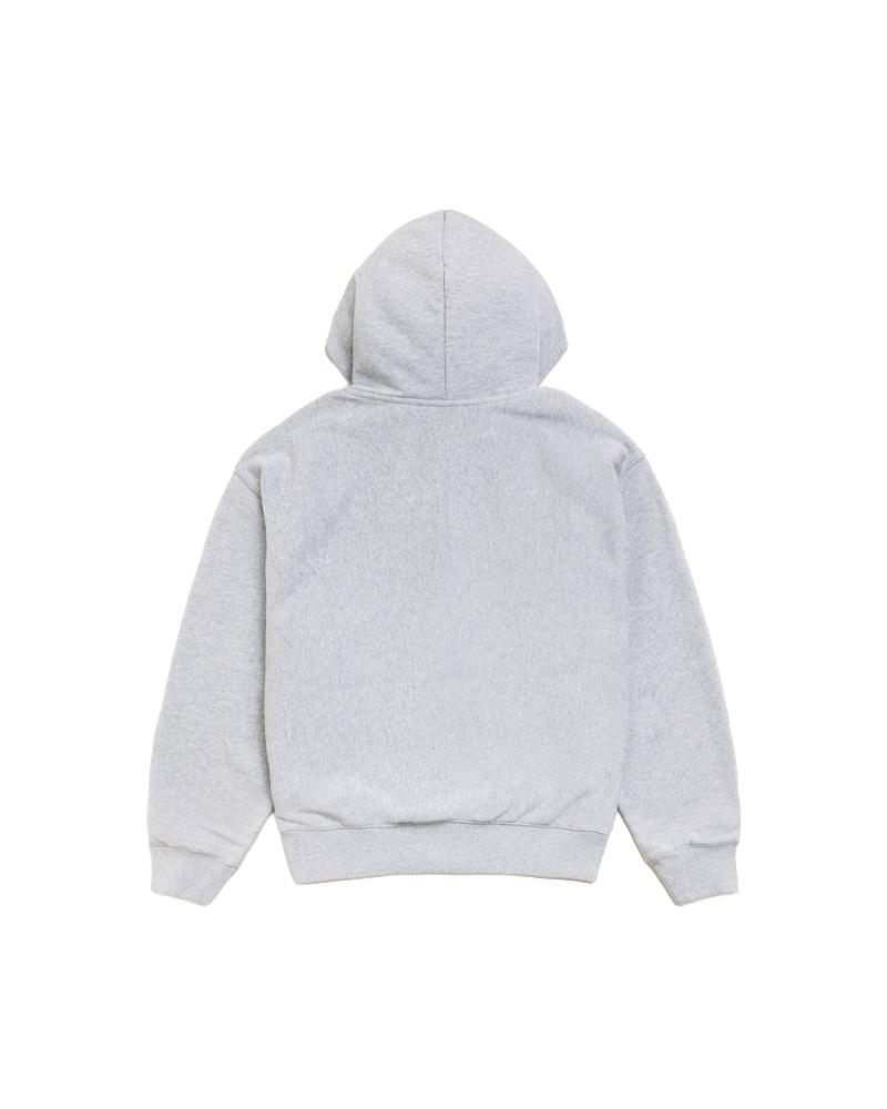 PLAID LINED ZIP HOOD GREY HEATHER