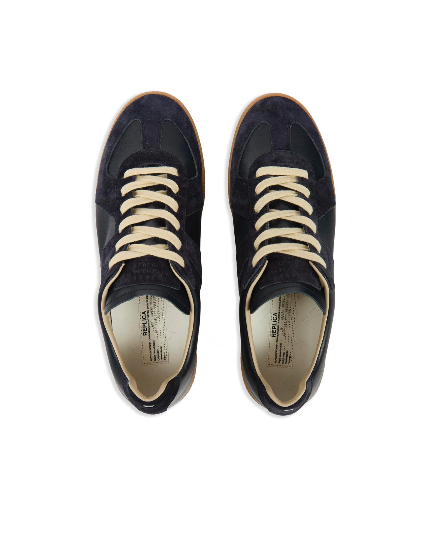 Sneakers Maison Margiela Replica bleu nuit cuir et daim face