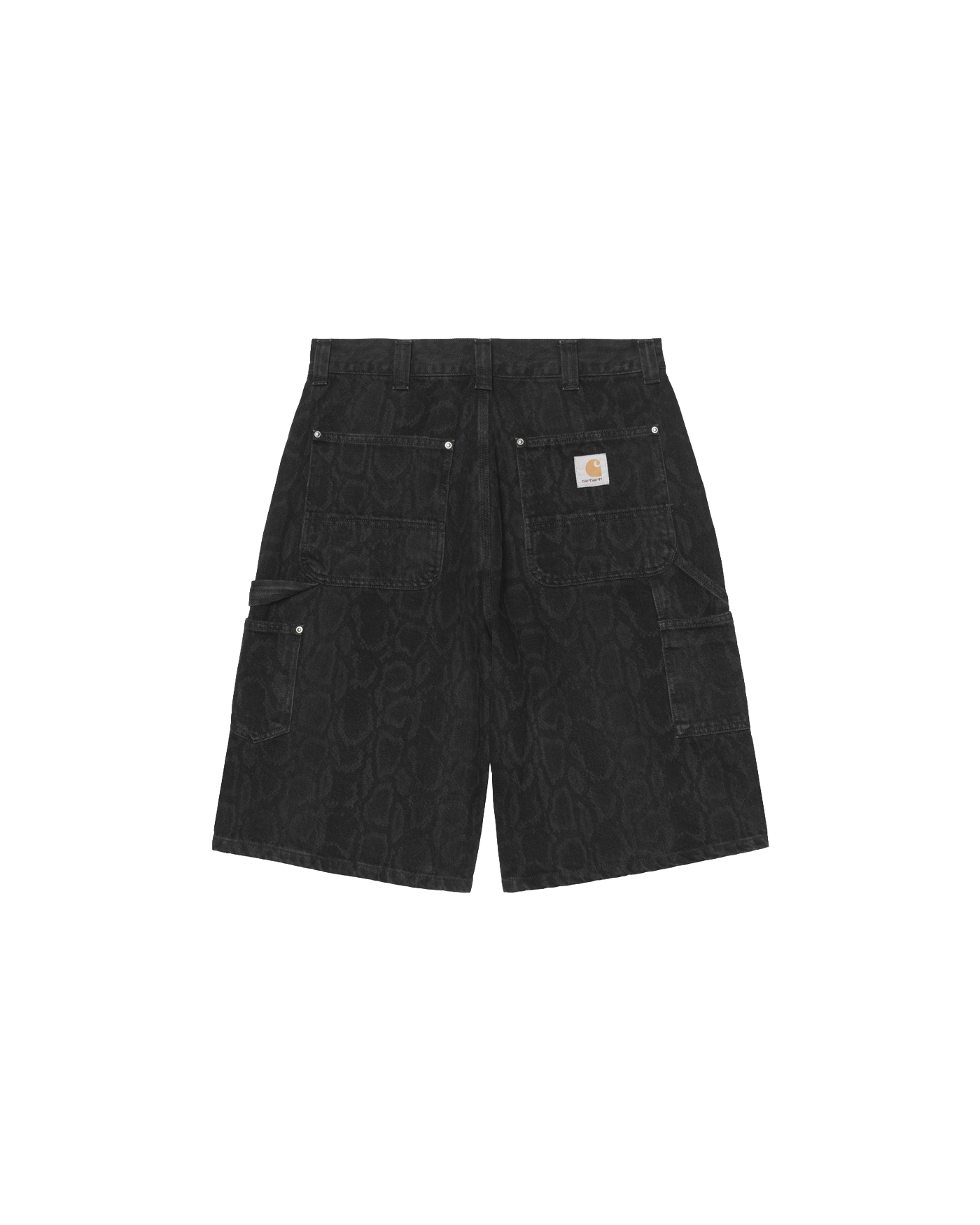 Short denim double genou Carhartt WIP camouflage noir vue dos