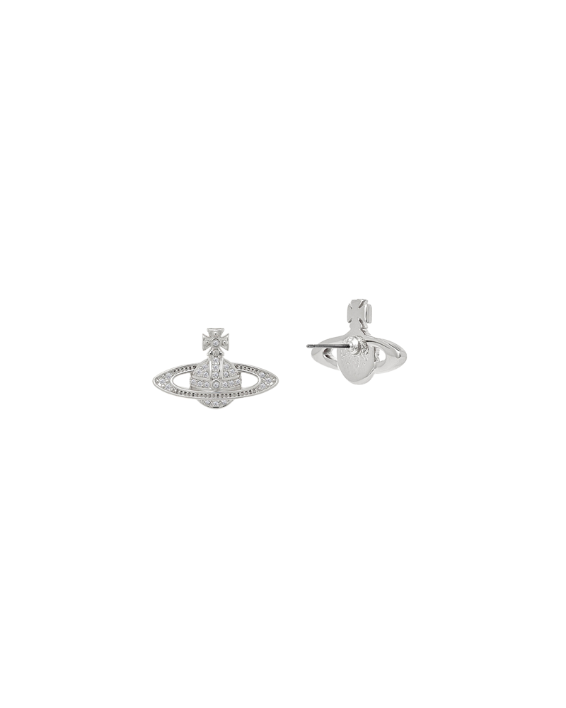 MINI BAS RELIEF EARRINGS PLATINUM CRYSTAL CRYSTAL