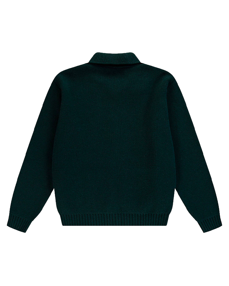 CABLE KNIT ZIP CARDIGAN GREEN