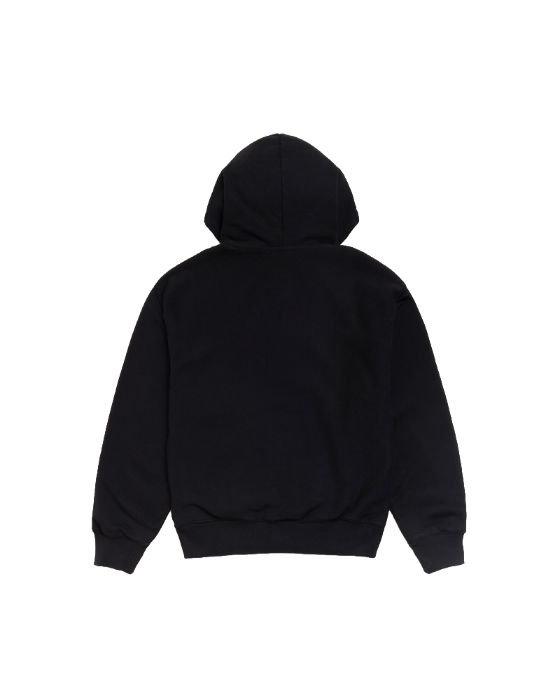 PLAID LINED ZIP HOOD BLACK