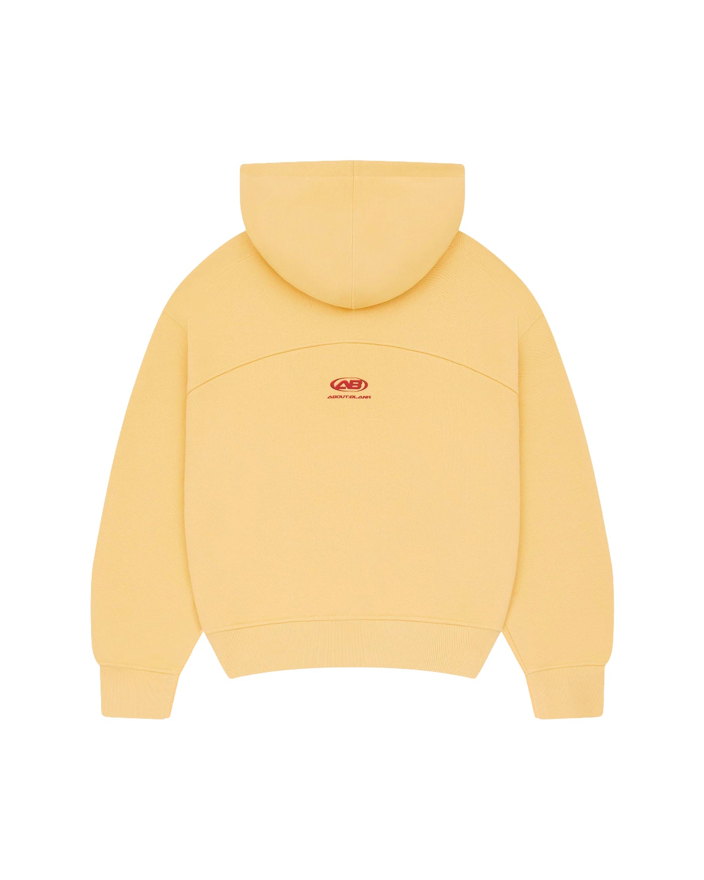 Sweat à capuche About:Blank Arc jaune logo rouge brodé vue dos