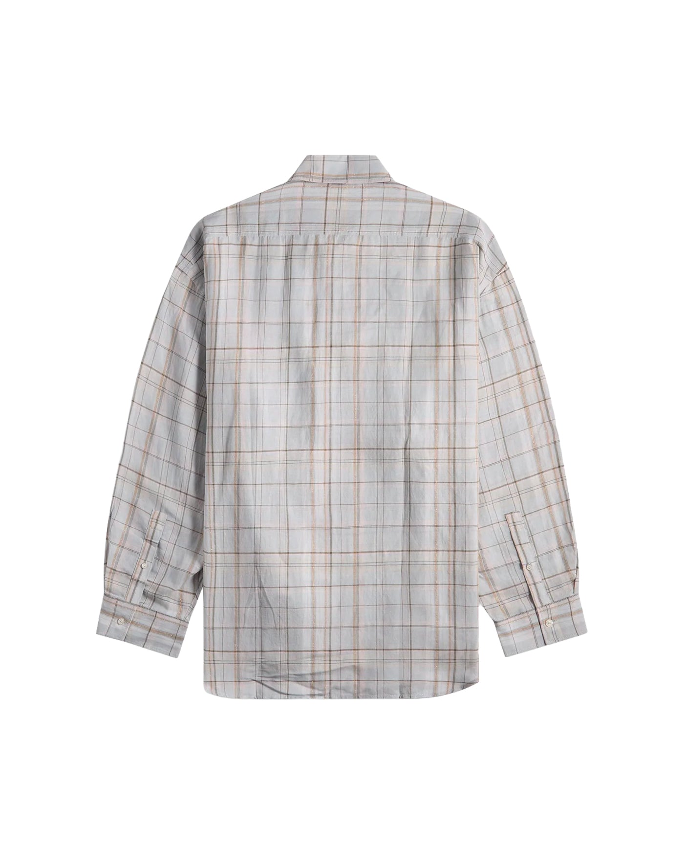 Chemise Acne Studios carreaux gris et rose col classique manches longues dos