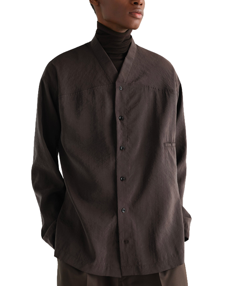 V-NECK SHIRT LICORICE