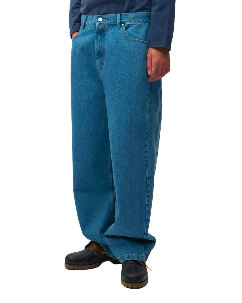 STENCIL UNIFORM DENIM PANTS DENIM BLEACH