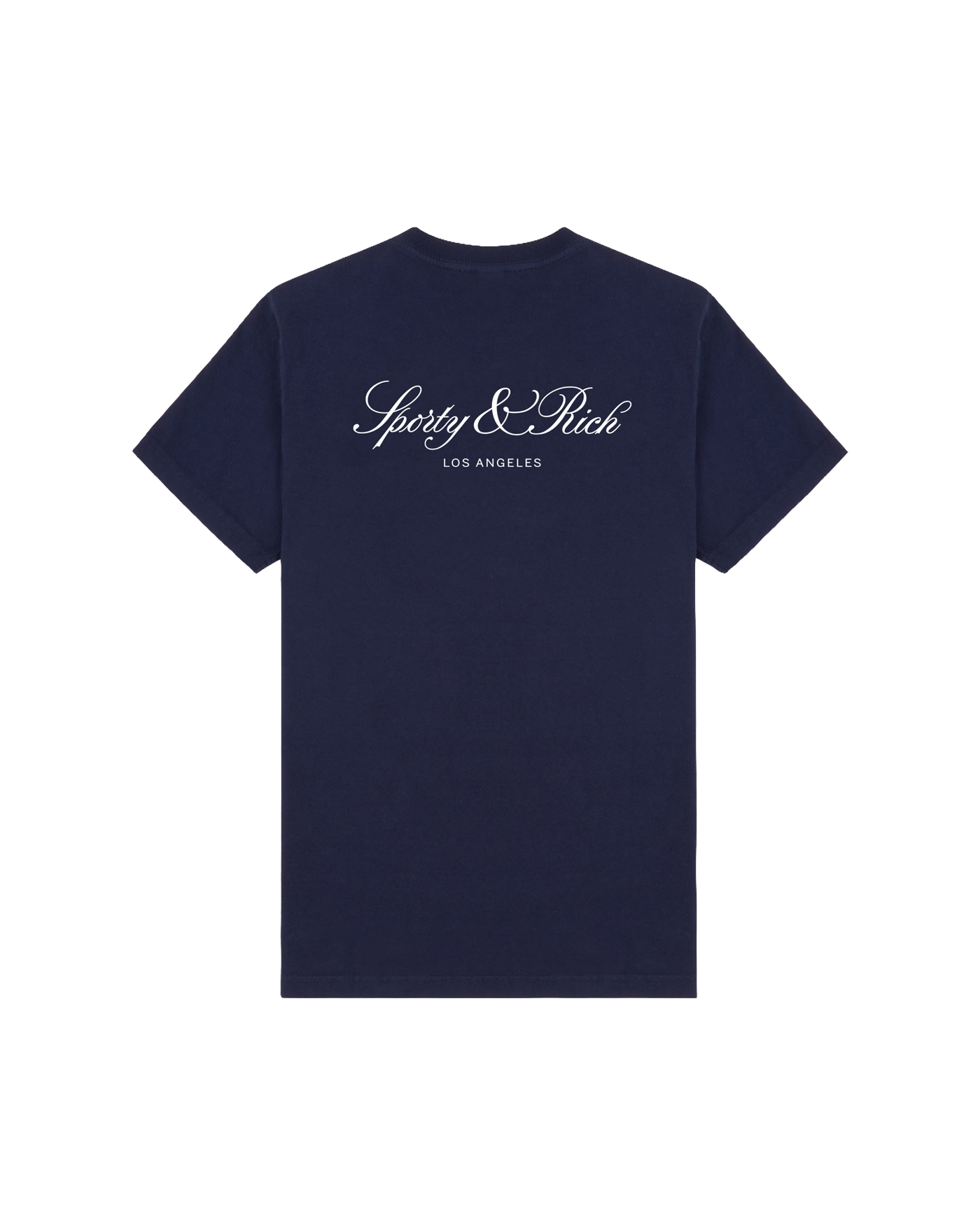 T-shirt Sporty & Rich Vendome LA marine script logo écru vue dos