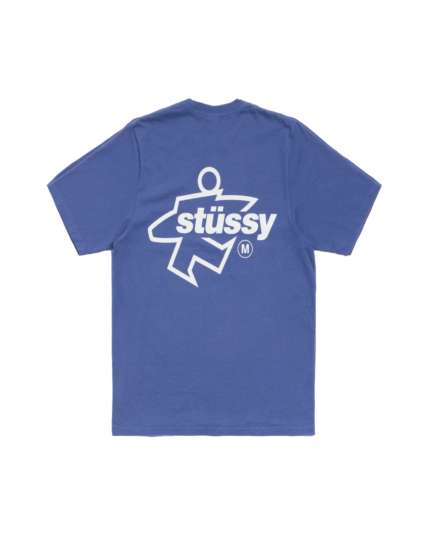 T-shirt Stüssy Surf Size Pig Dyed indigo grand logo blanc vue dos