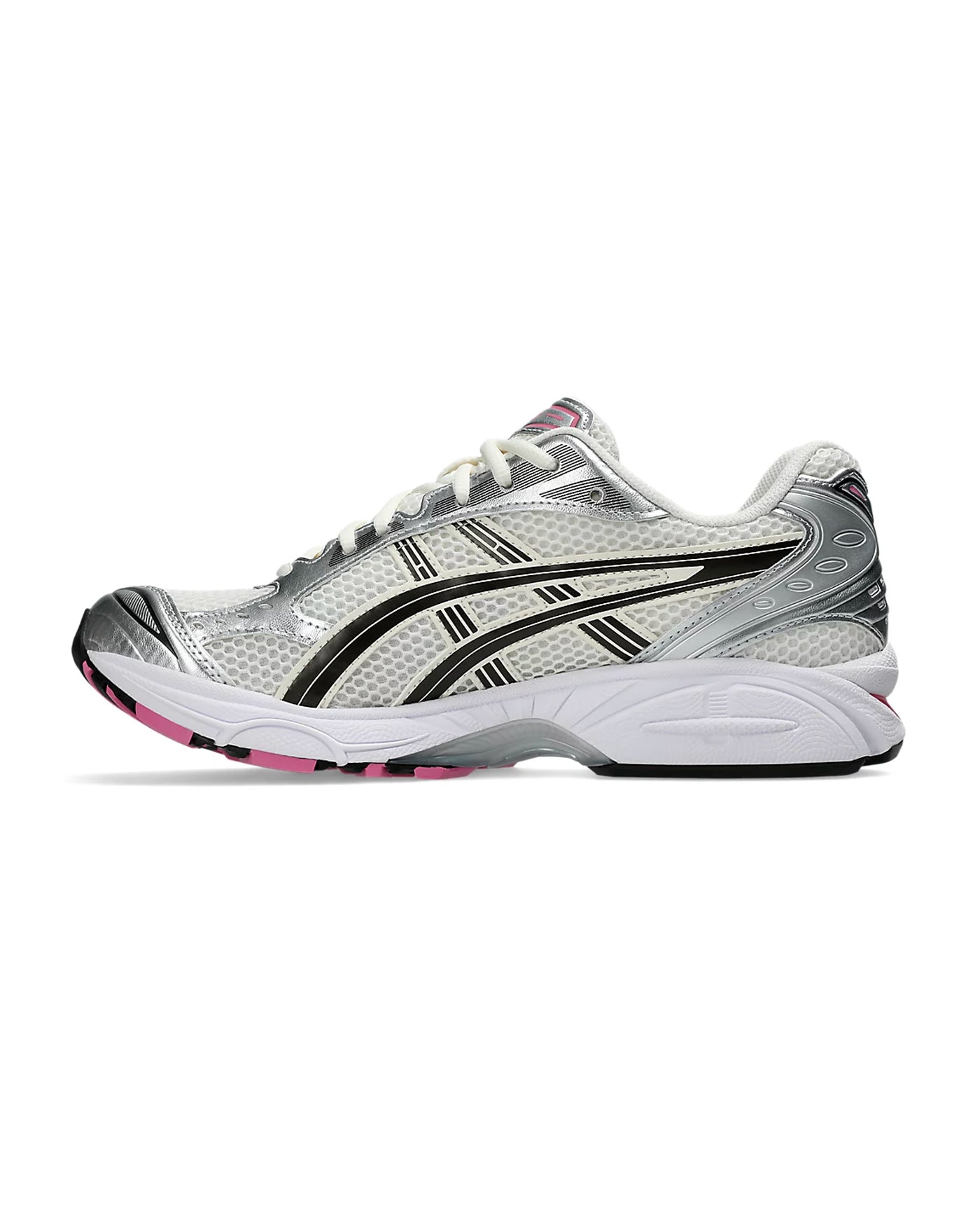Sneakers Asics Gel-Kayano 14 crème argent et rose vue latérale gauche