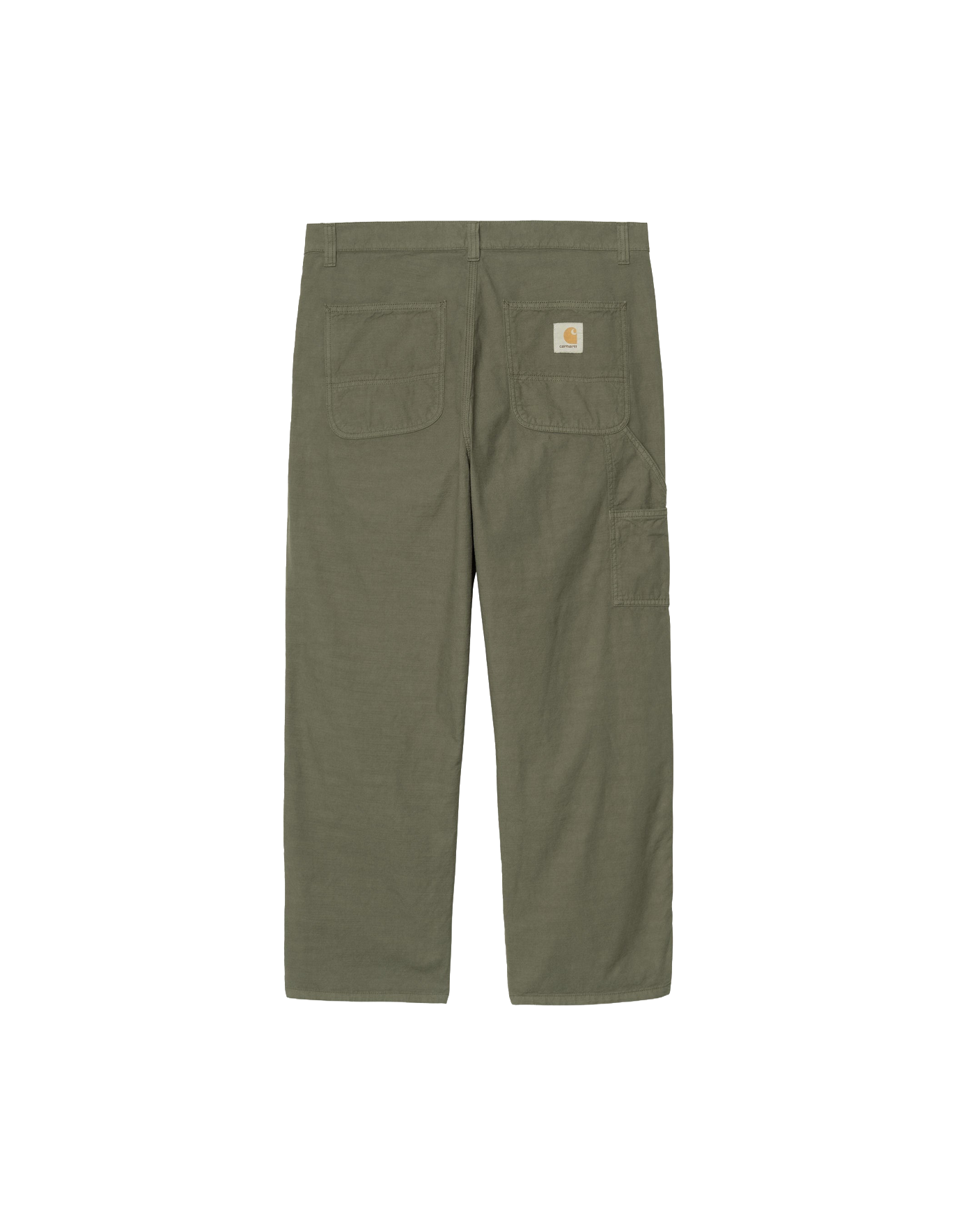 Pantalon Carhartt WIP vert kaki double genouillère délavé dos