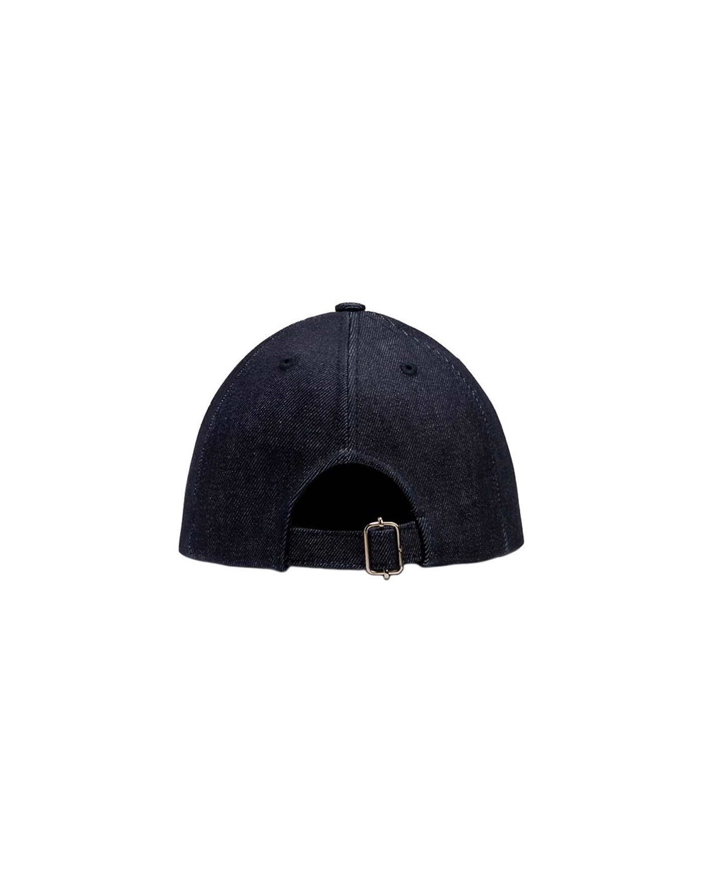 Casquette A.P.C. Eden en denim indigo vue dos avec boucle réglable
