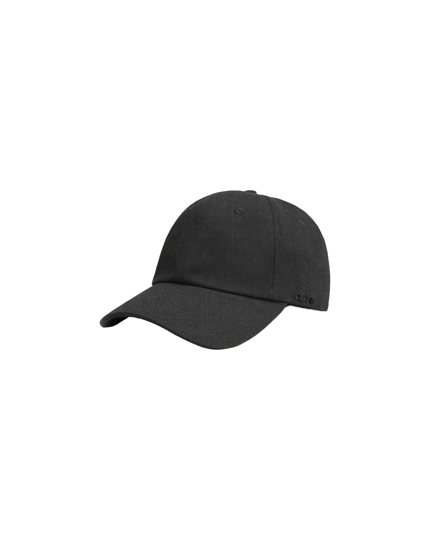 Casquette Arte Antwerp noire en lin logo brodé vue profil droit