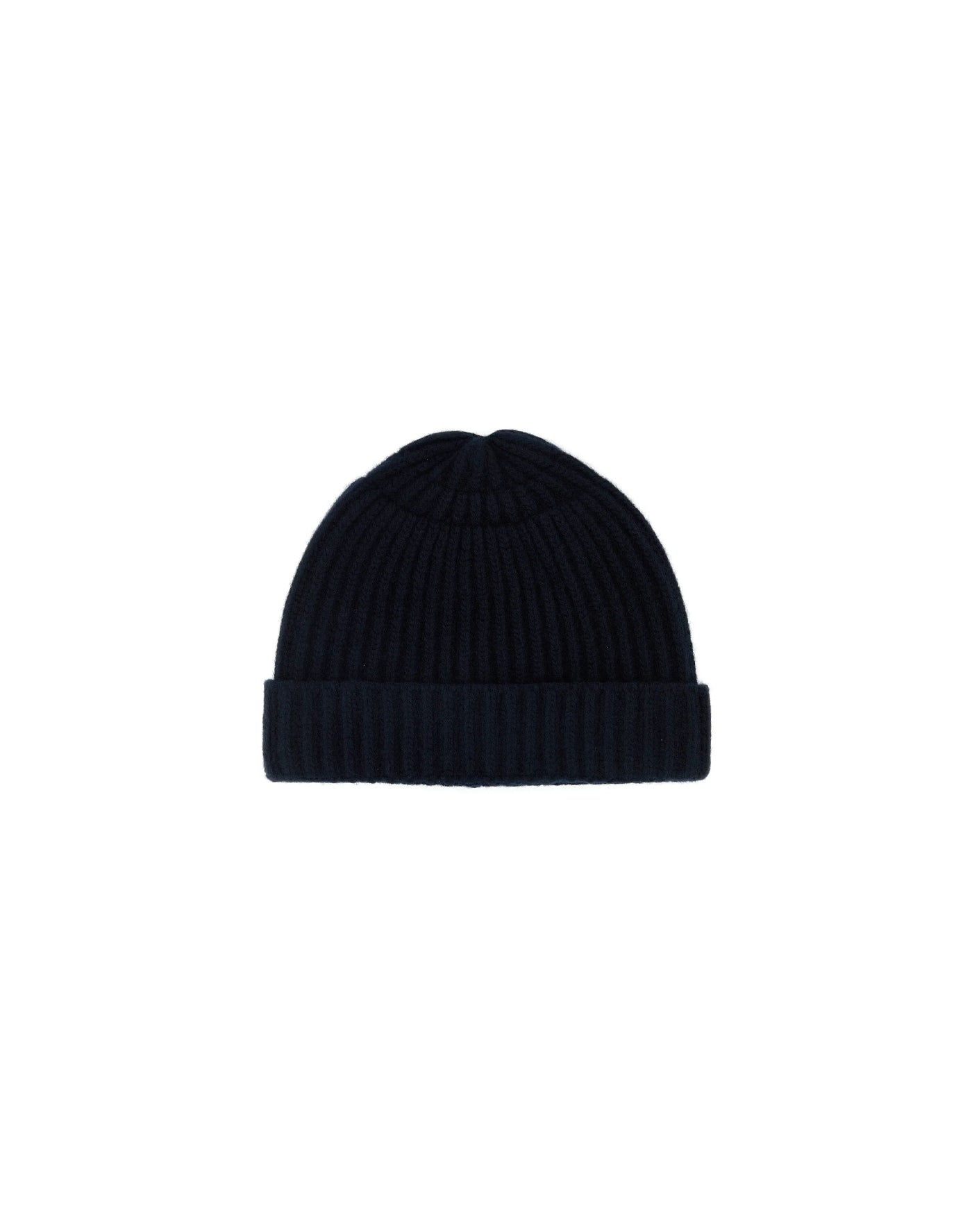 Bonnet Maison Margiela bleu marine côtelé avec revers replié face