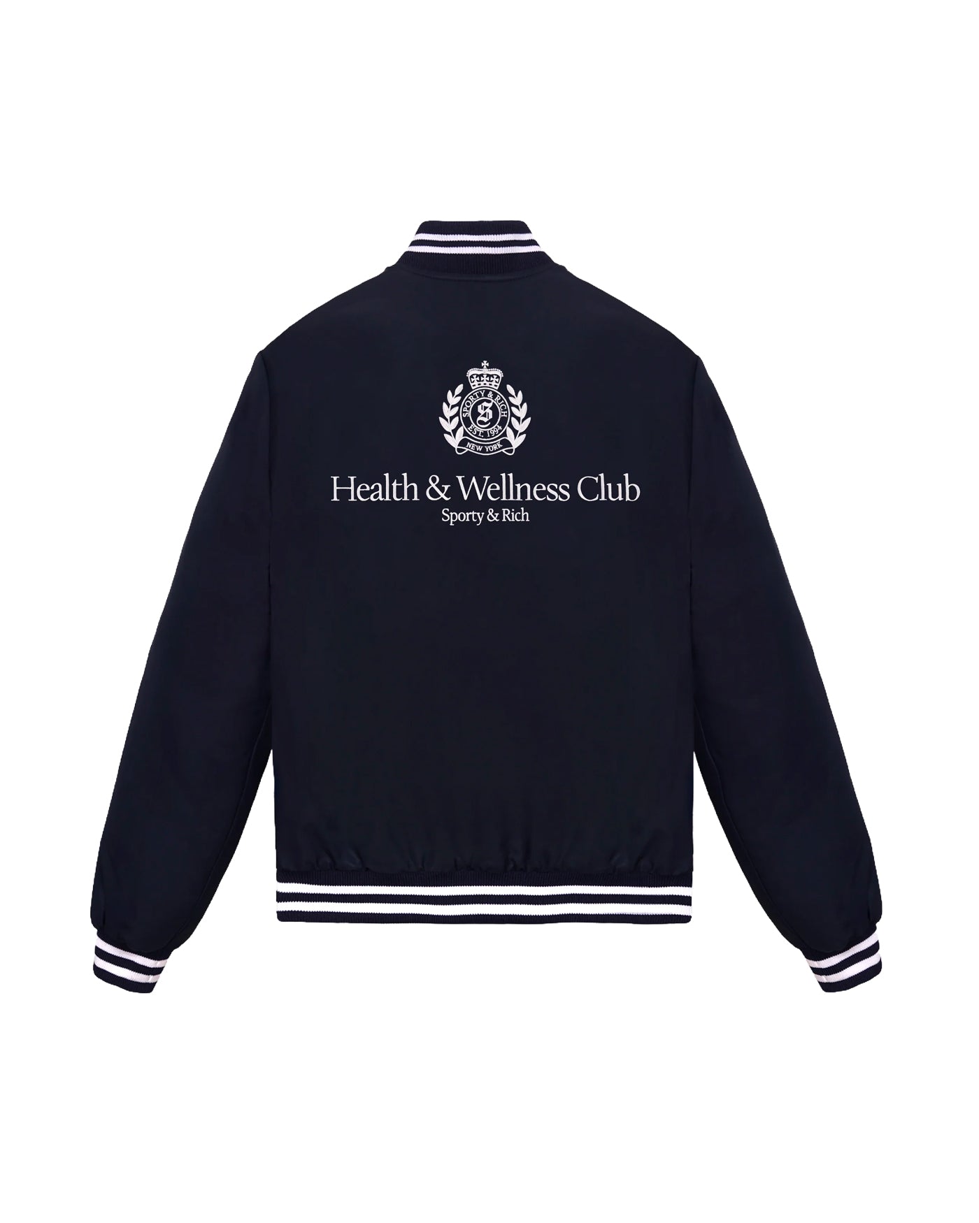 H&W JACKET CREST OVERSIZED VARSITY NAVY/WHITE