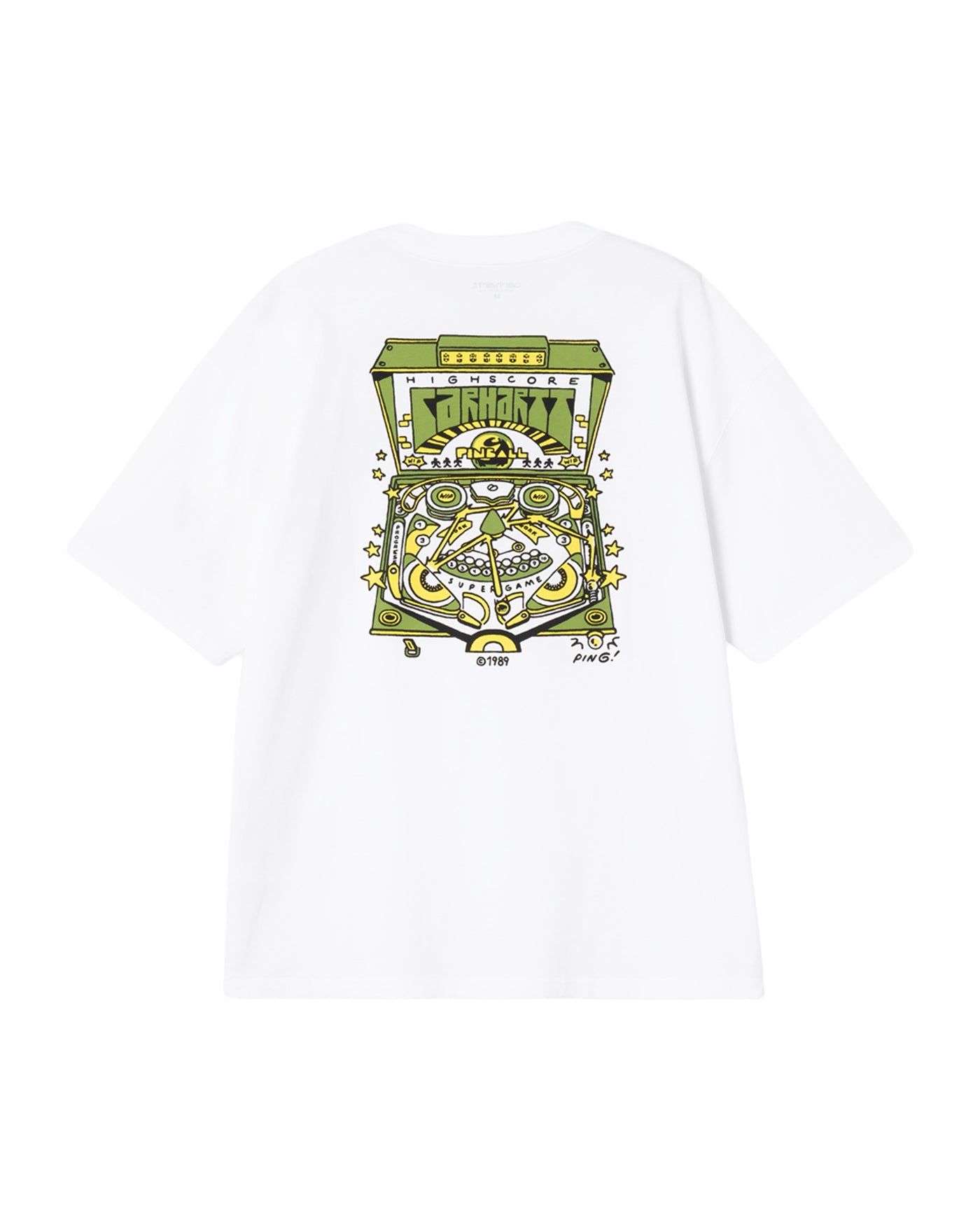 T-shirt Carhartt WIP blanc imprimé Pinball grande illustration dos