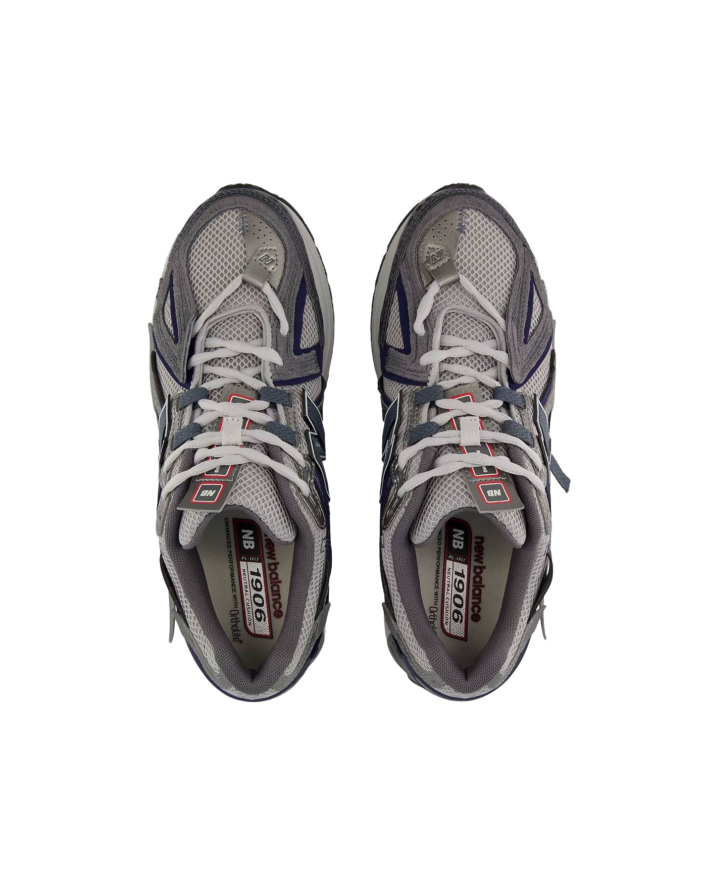 Sneakers New Balance 1906A gris graphite et bleu marine vue du dessus