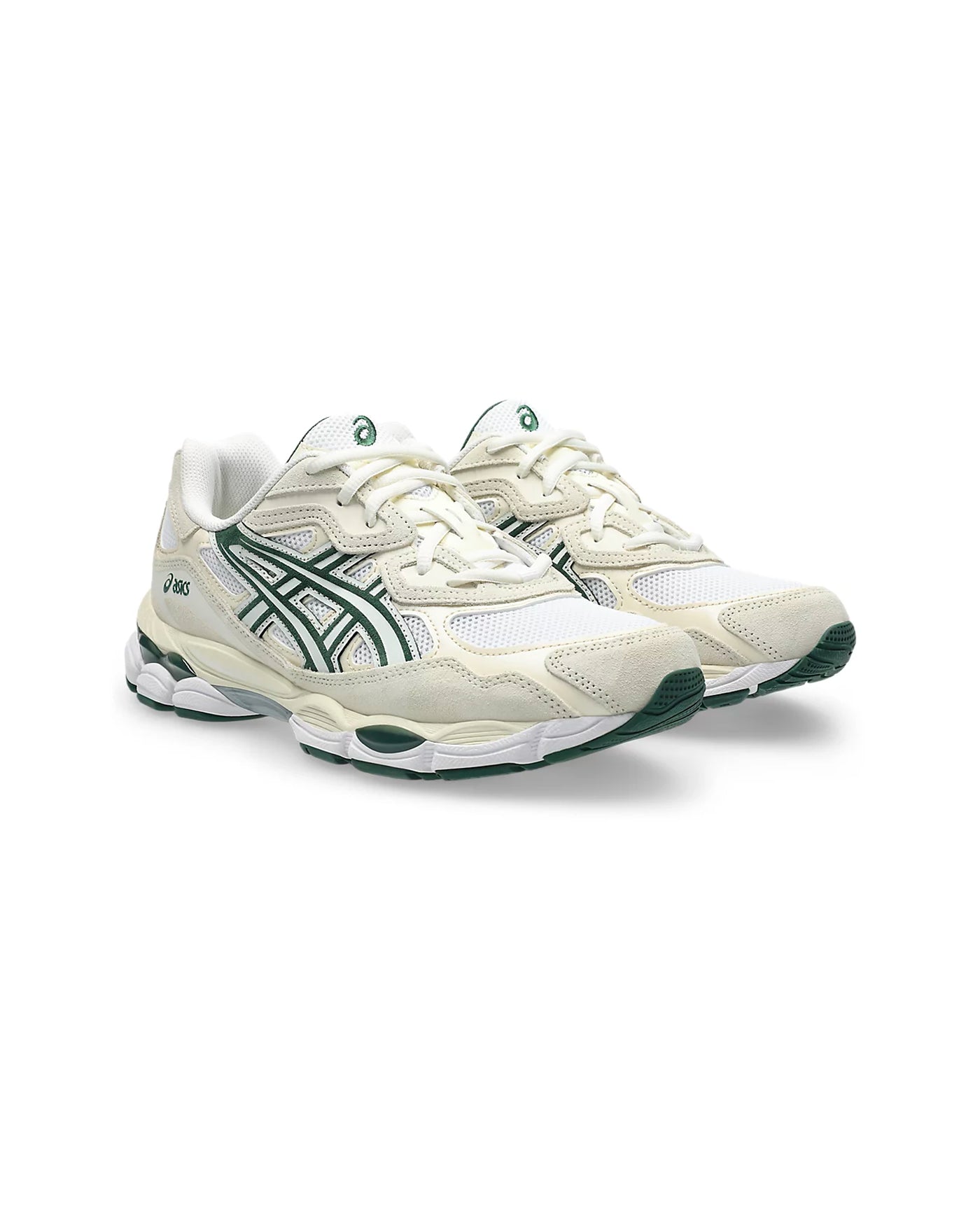 Sneakers Asics GEL-NYC.750 ivoire et vert foret paire de face