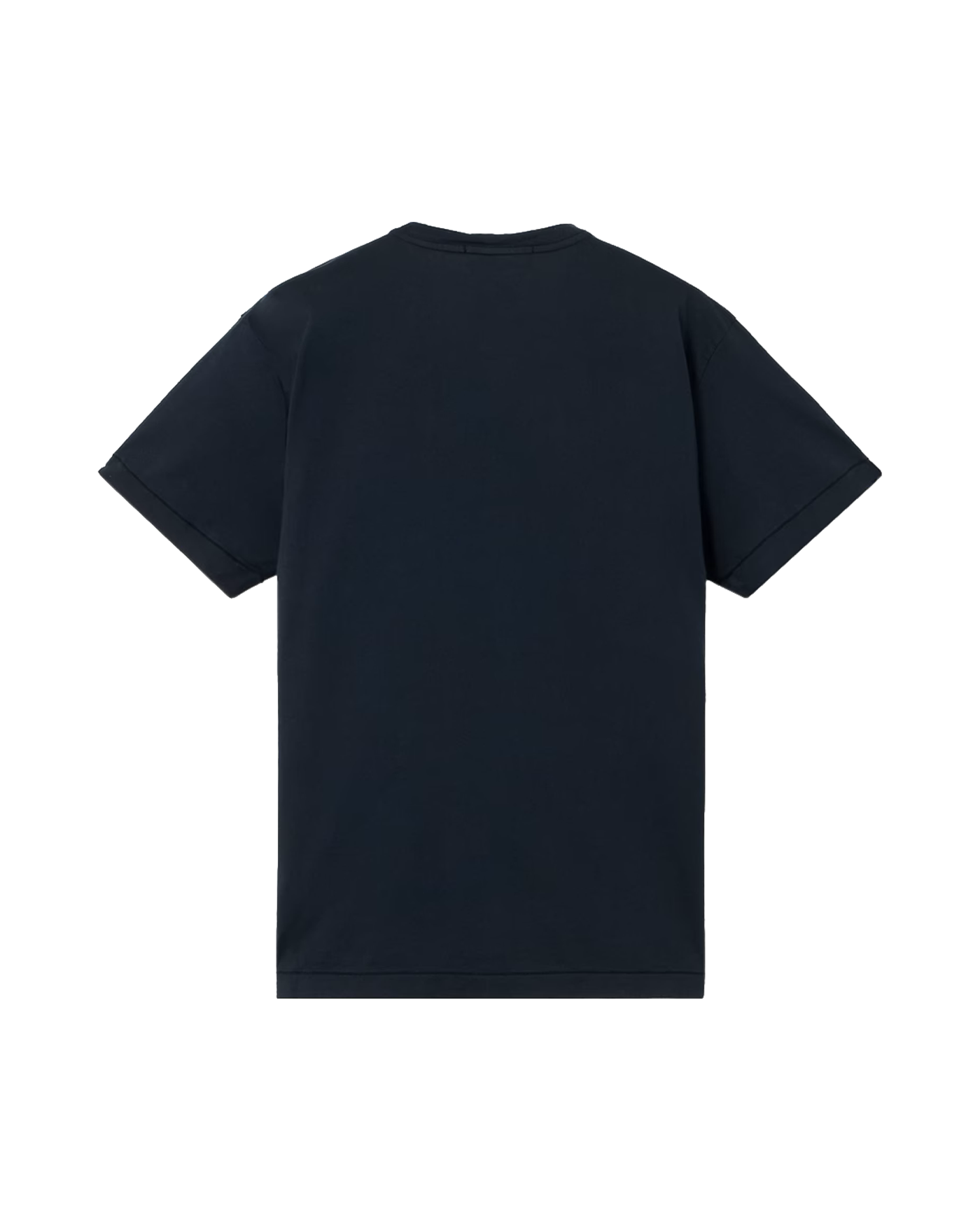 T-shirt Stone Island bleu marine manches courtes flat lay vue dos