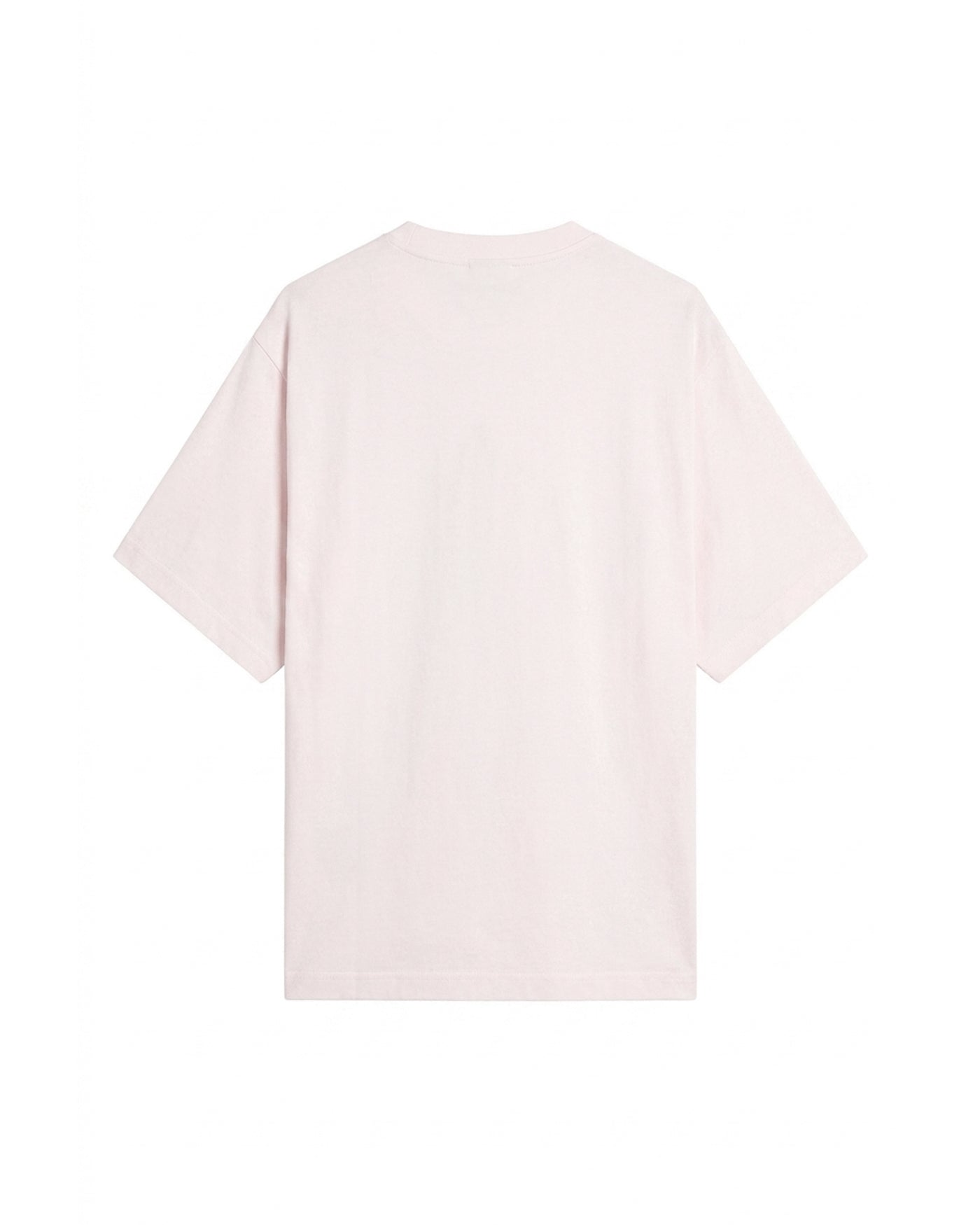 T-shirt Acne Studios logo brodé rose pâle oversize col rond dos