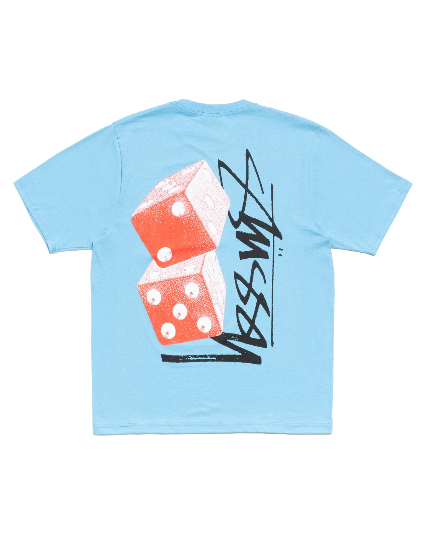 T-shirt Stüssy Tall Dice bleu ciel grand imprimé dés vue dos