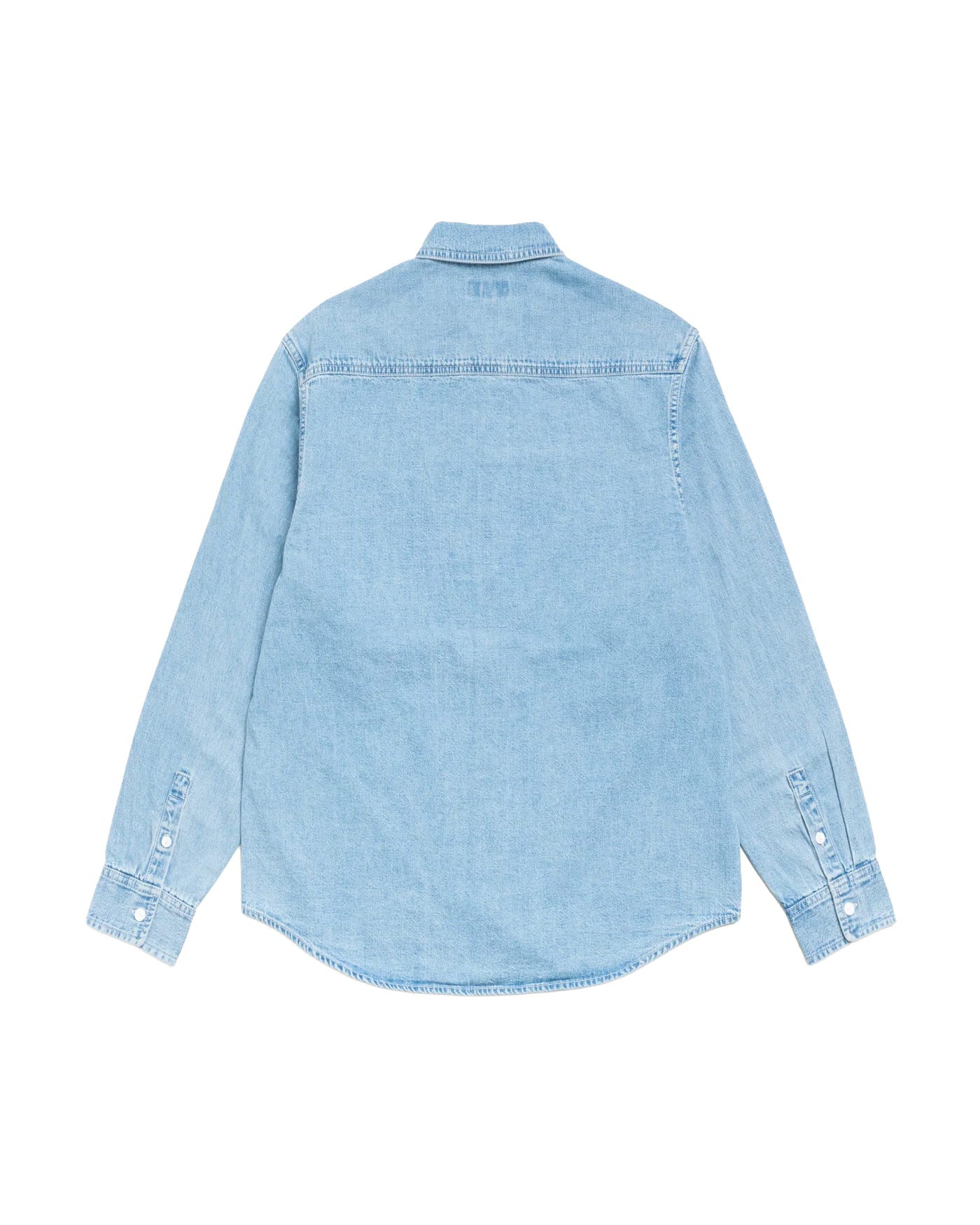 Chemise Stüssy denim bleu clair work shirt empiècement dos vue dos