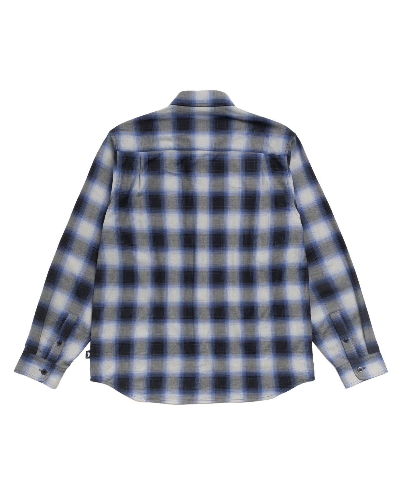 Chemise Stüssy Beach Ombre Plaid à carreaux noir et bleu dos
