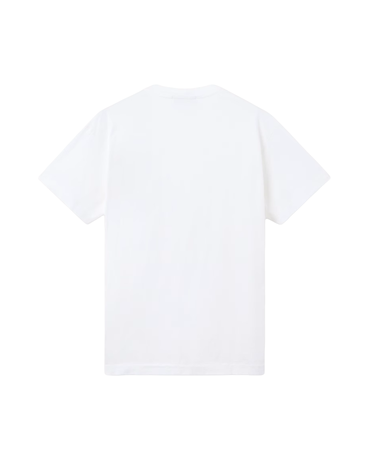 T-shirt Stone Island blanc manches courtes en flat lay vue dos