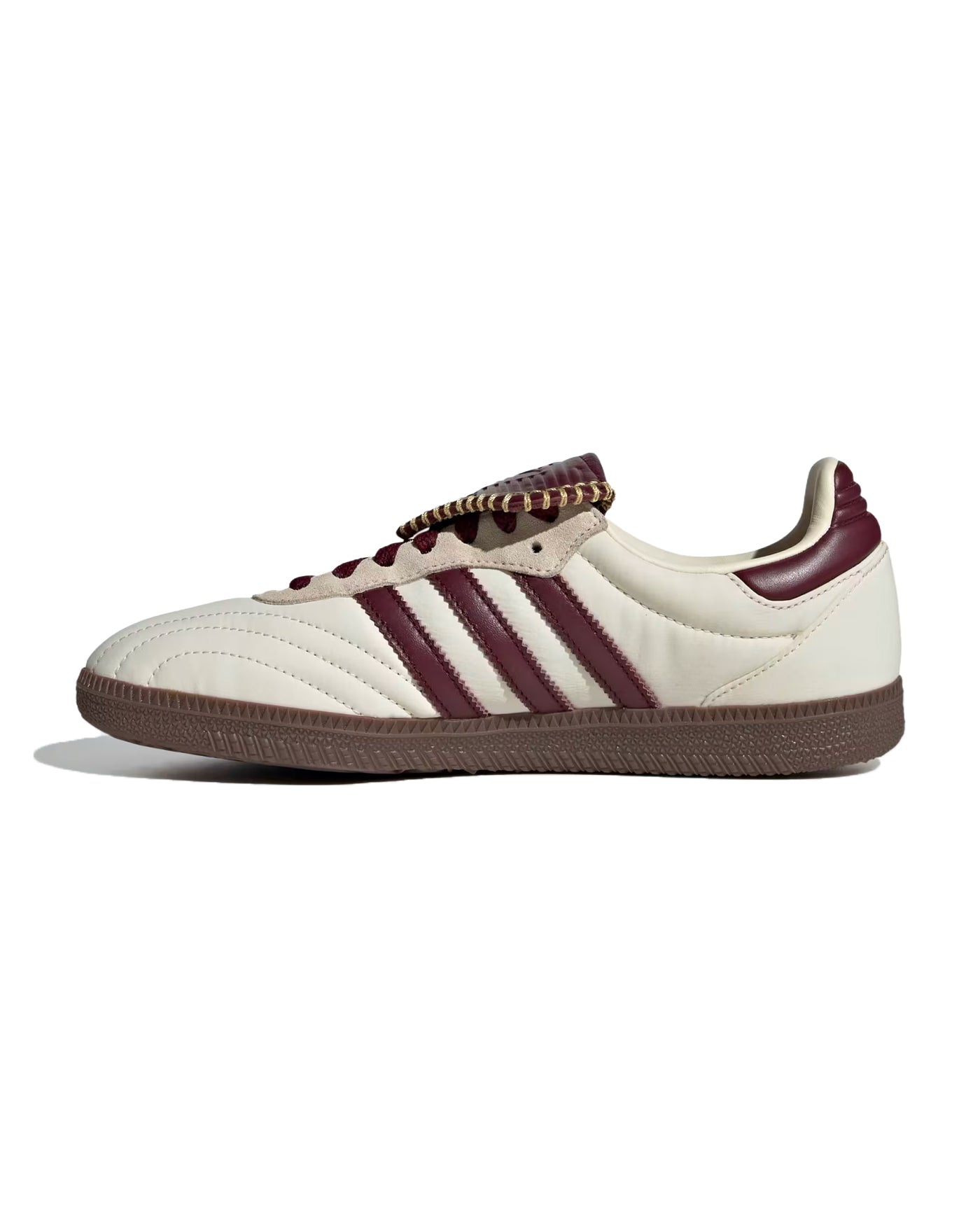 Sneakers Samba Adidas blanc crème et bordeaux, profil gauche bas