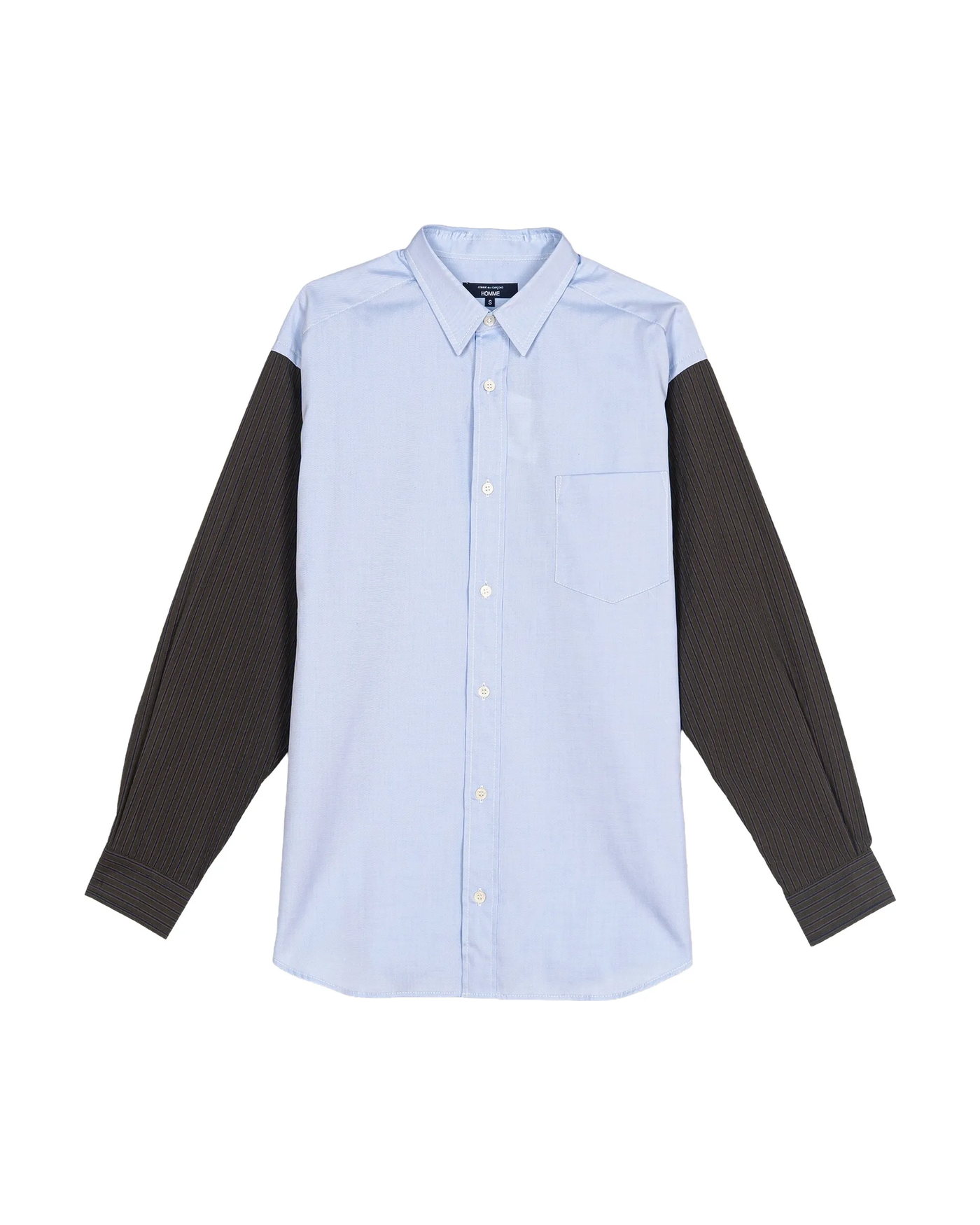 Chemise Comme des Garçons Homme bicolore bleu ciel et noir face