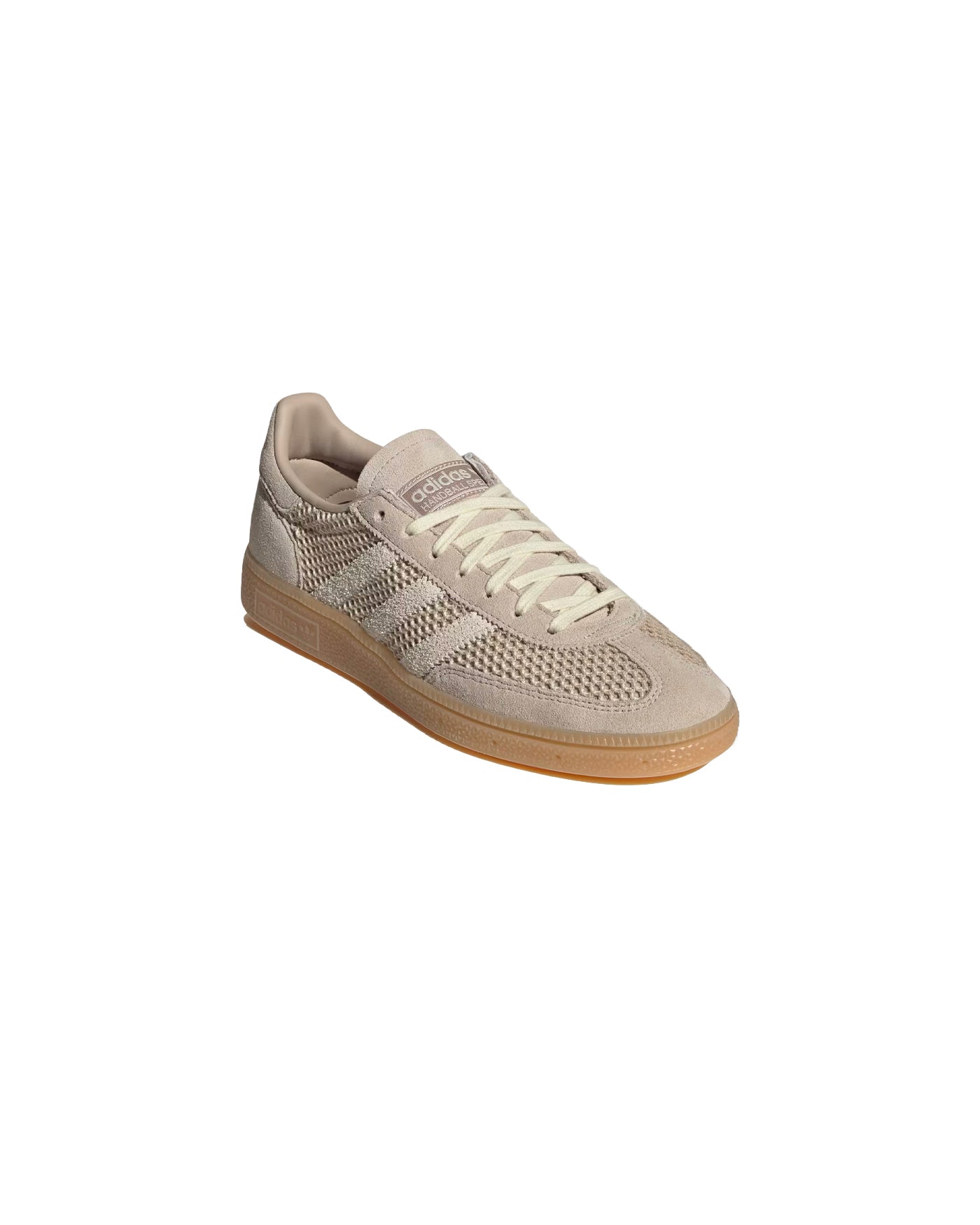 Sneakers Adidas Handball Spezial beige sable maille suède semelle gomme face