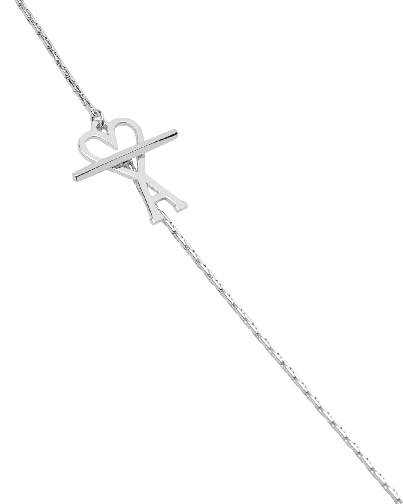 Collier chaîne Ami Paris Ami de Cœur argenté détail pendentif logo face