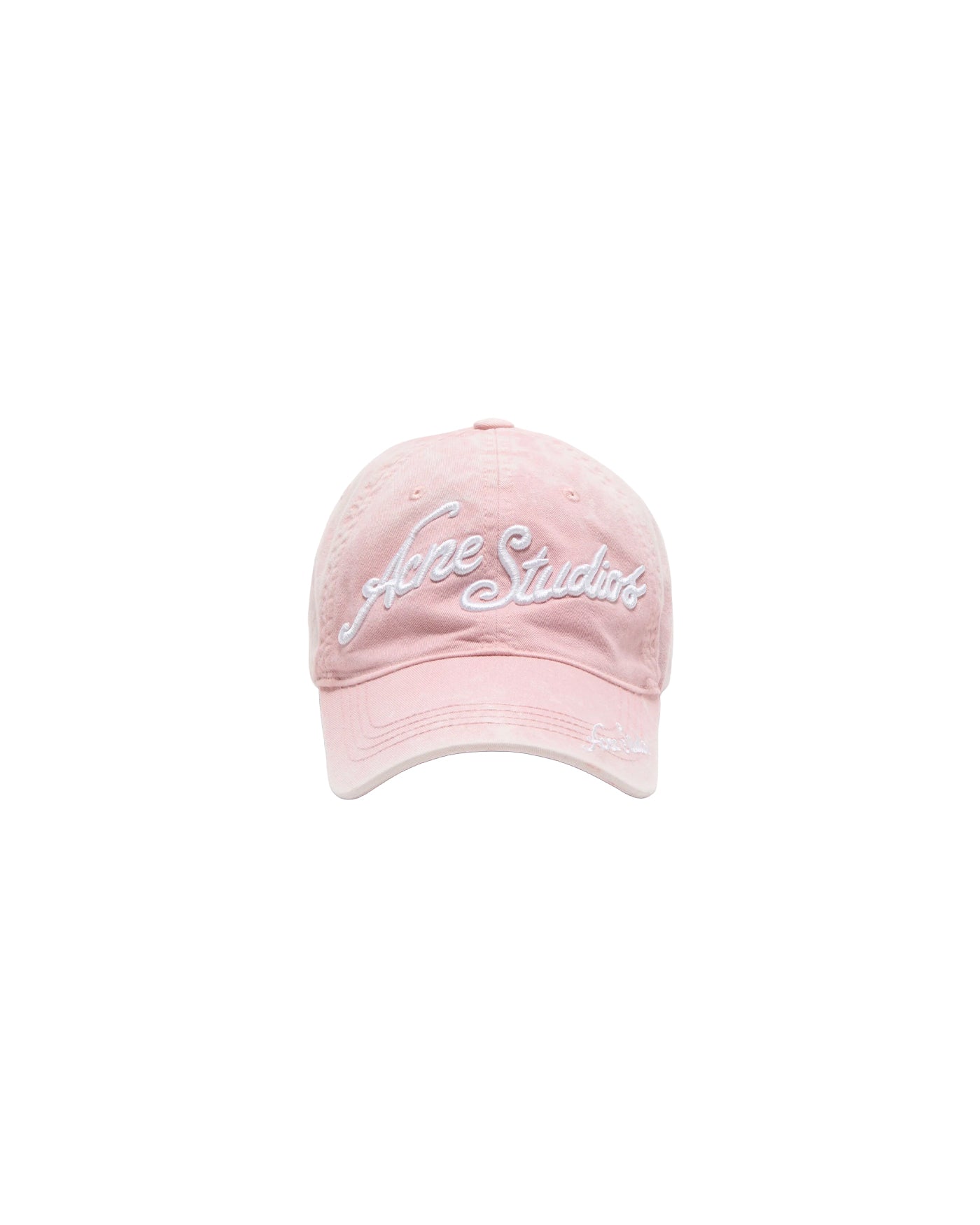 Casquette baseball Acne Studios rose pâle broderie logo blanche face