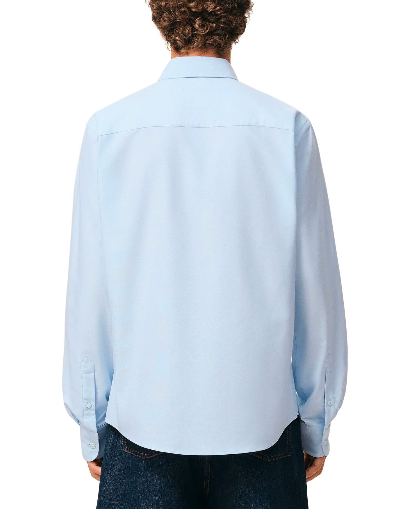 Chemise AMI Paris bleu ciel logo cœur rouge col boutonné vue dos