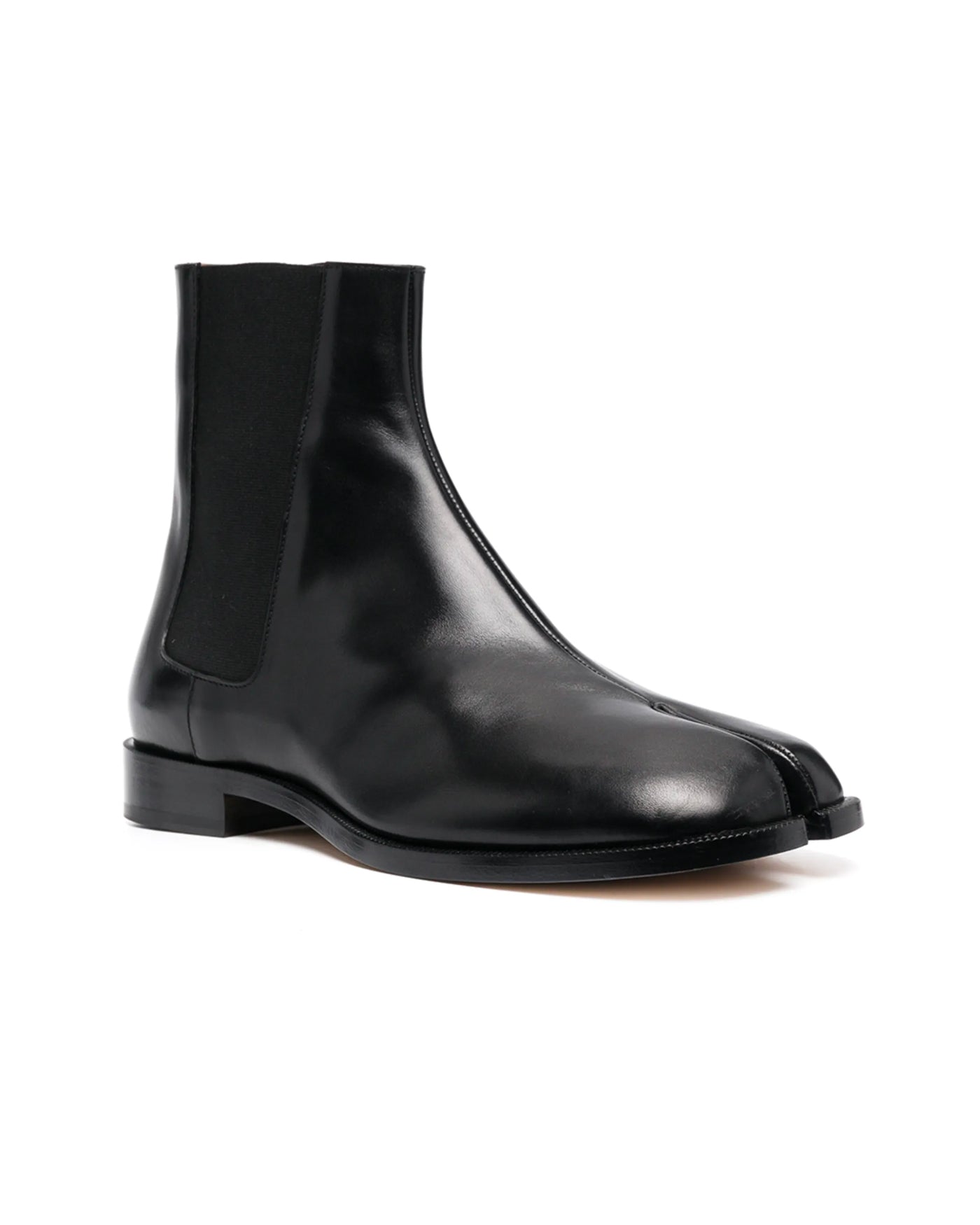 Chelsea boots Tabi Maison Margiela noires cuir lisse profil gauche