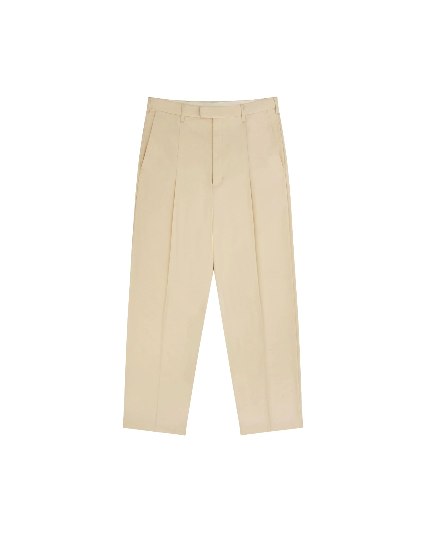 Pantalon About:Blank écru tailleur wide leg à plis face à plat
