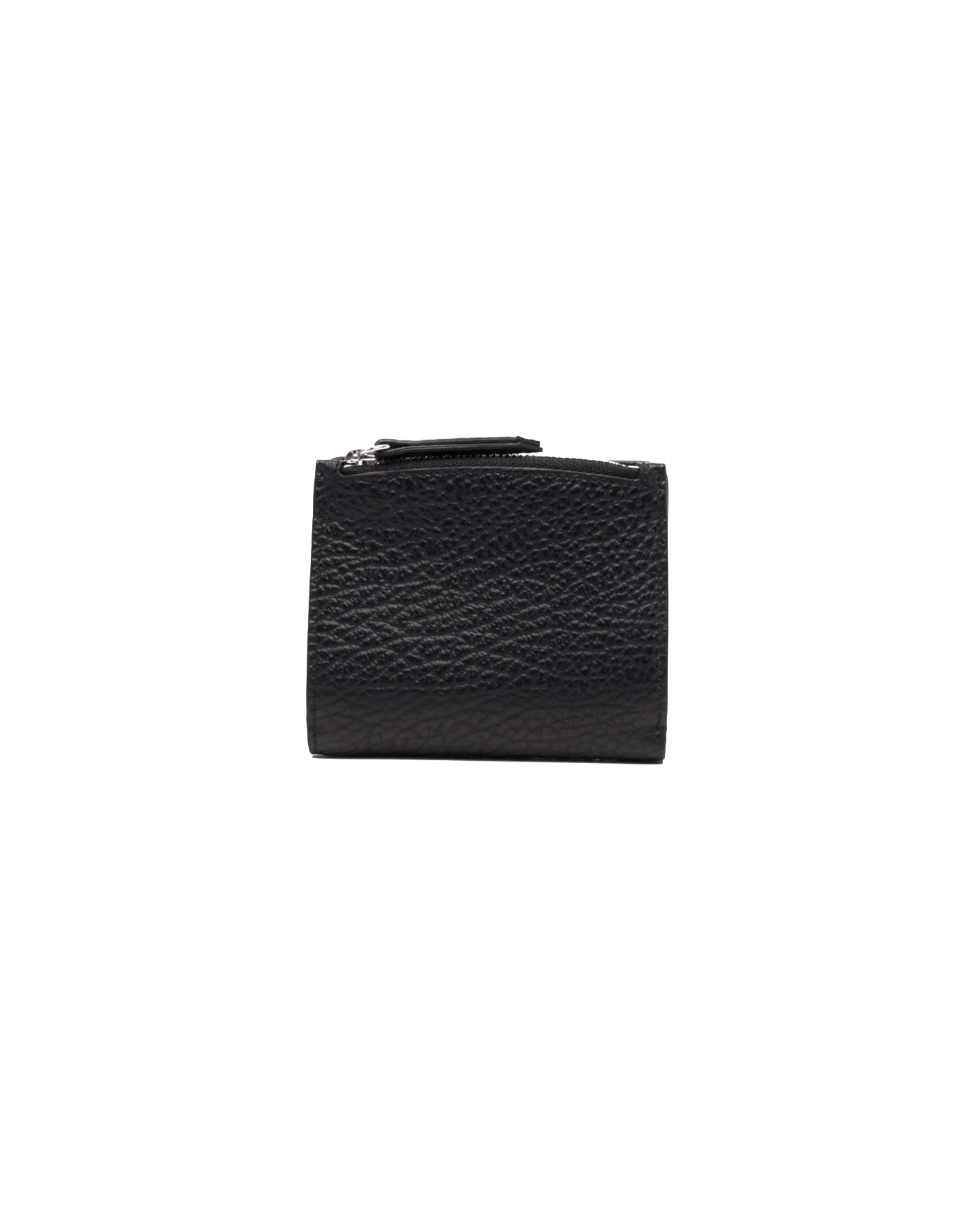 Portefeuille rabat zip Maison Margiela noir cuir grainé vue dos
