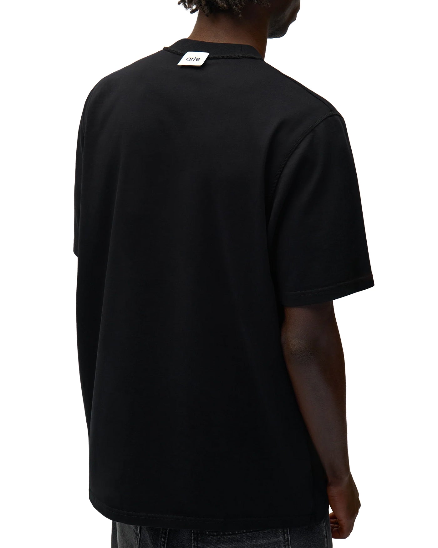 T-shirt réversible Arte Antwerp noir étiquette col visible dos