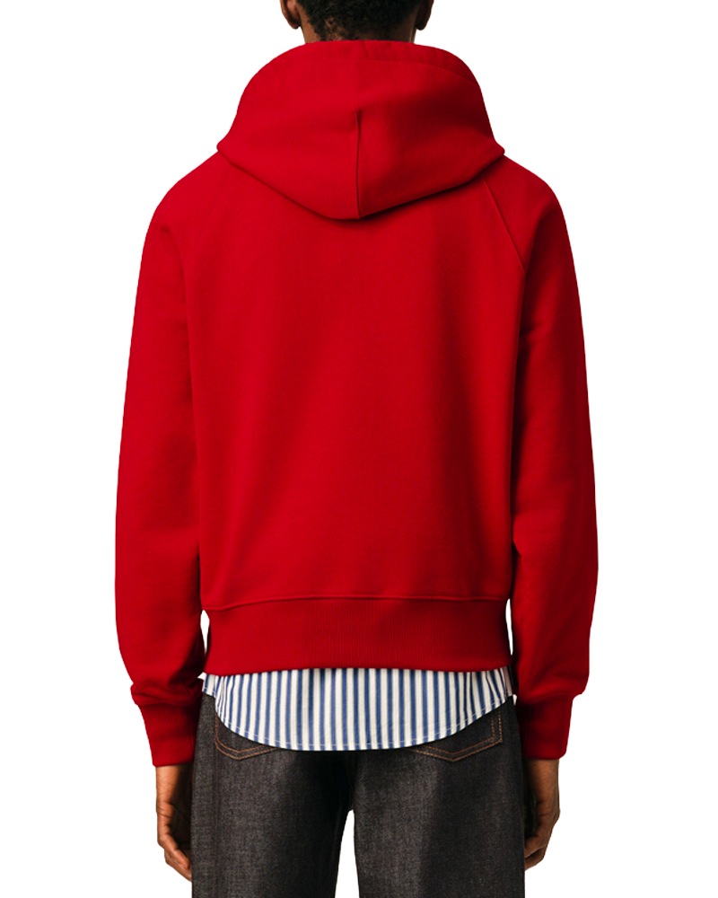 HOODIE AMI PARIS FEUTRINE ROUGE RUBIS IVOIRE
