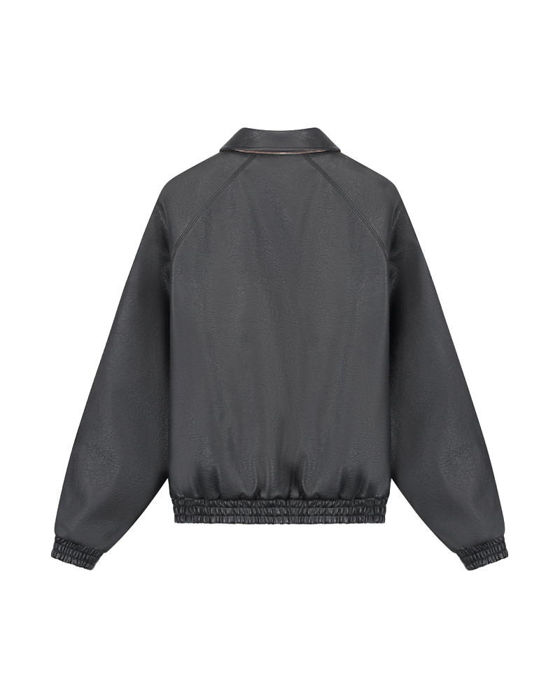REVERSIBLE LEATHER UNIFORM JACKET BLACK