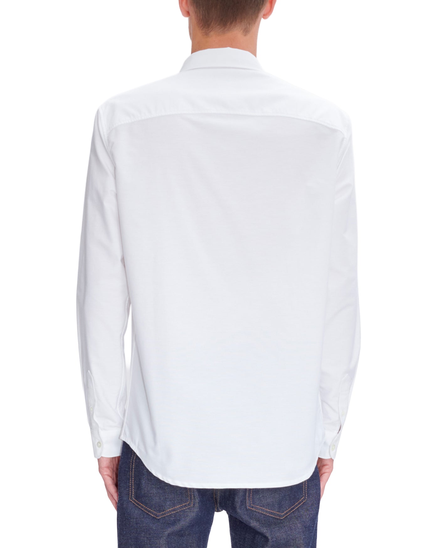 Chemise A.P.C Greg Logo blanc col button-down sur modèle dos