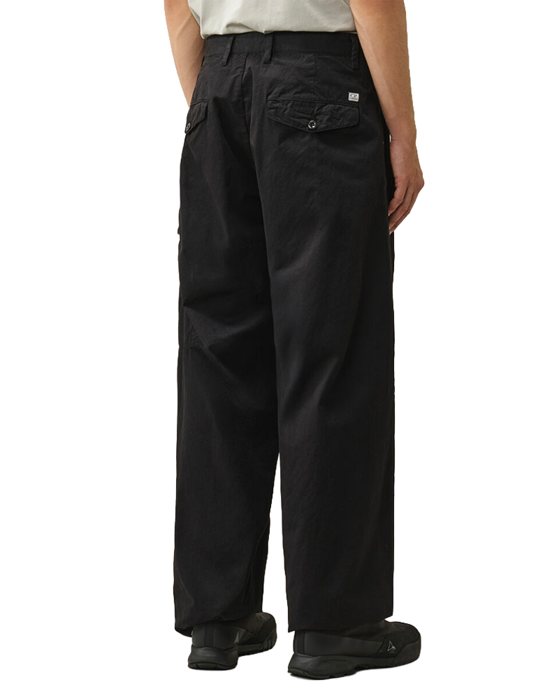 MICRO-REPS BOXY PLEATS CARGO PANTS BLACK