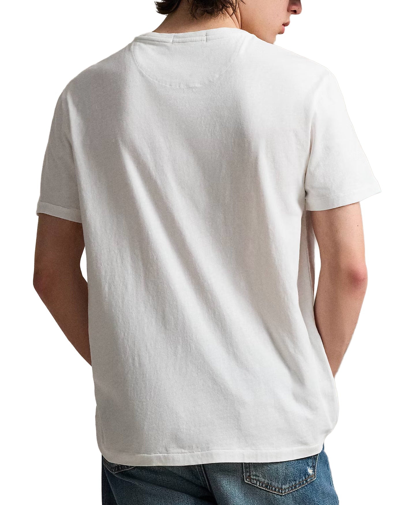 T-shirt Ralph Lauren blanc x Yankees vue dos porté par modèle