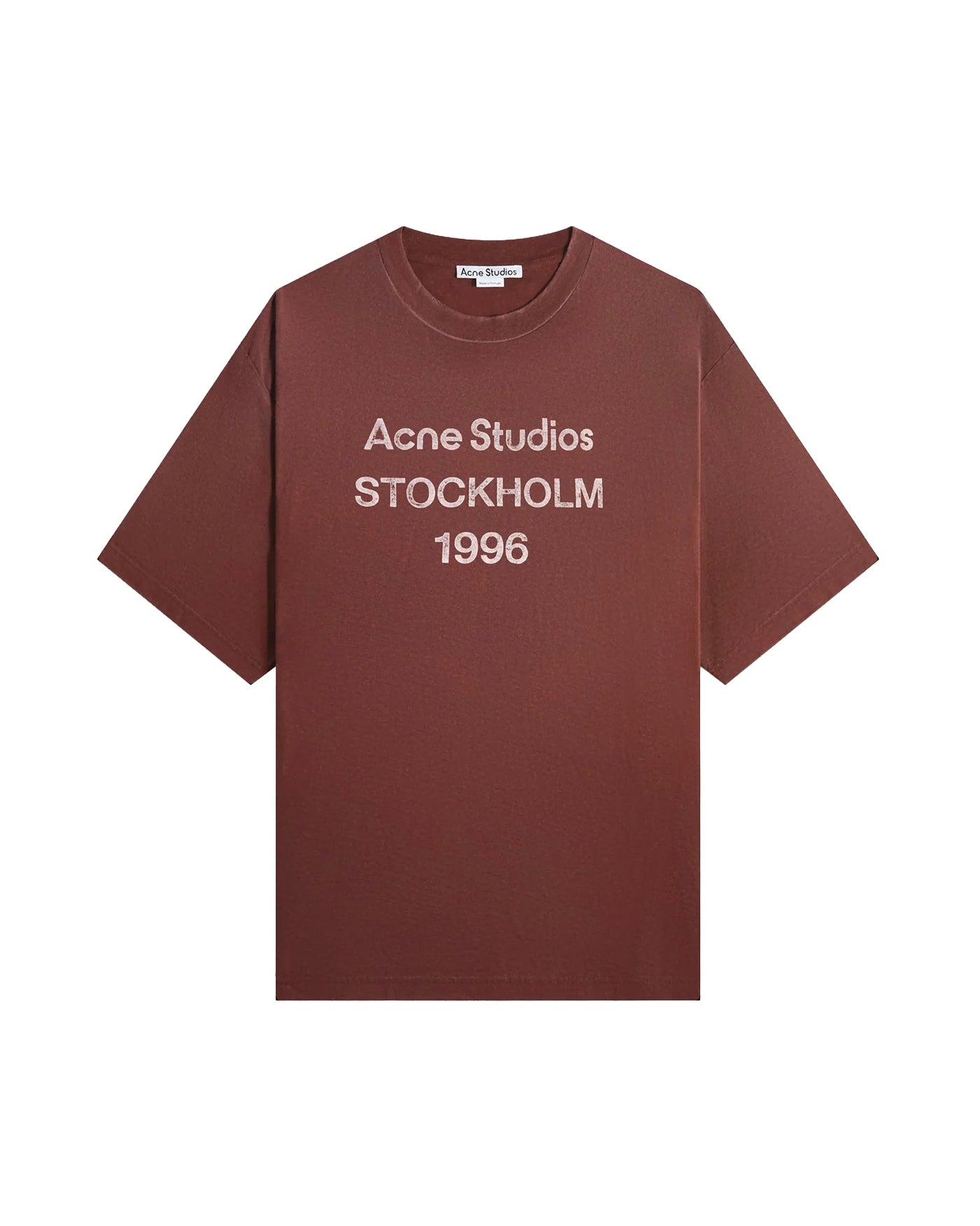 T-shirt Acne Studios marron chocolat imprimé Stockholm 1996 face