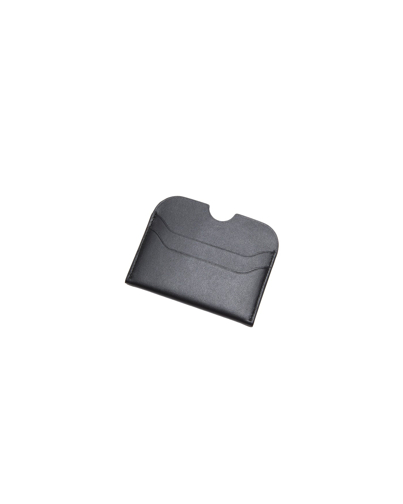 Porte-cartes Acne Studios cuir noir lisse vue dos posé à plat