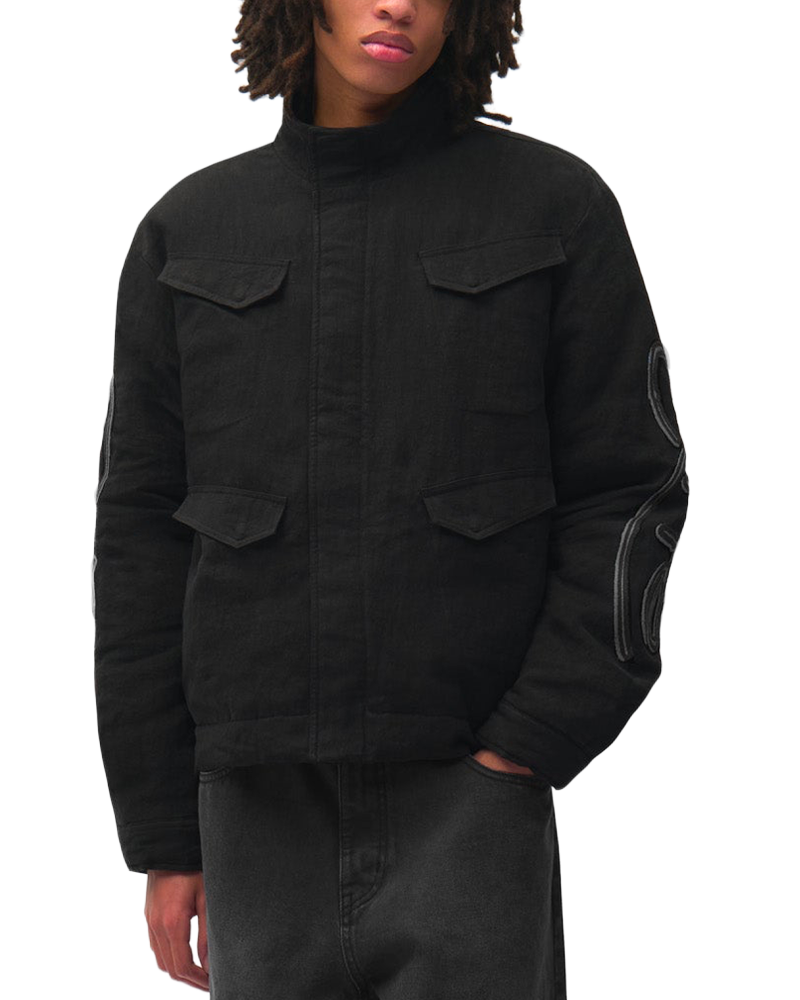 SWIRL UTILITY JACKET BLACK