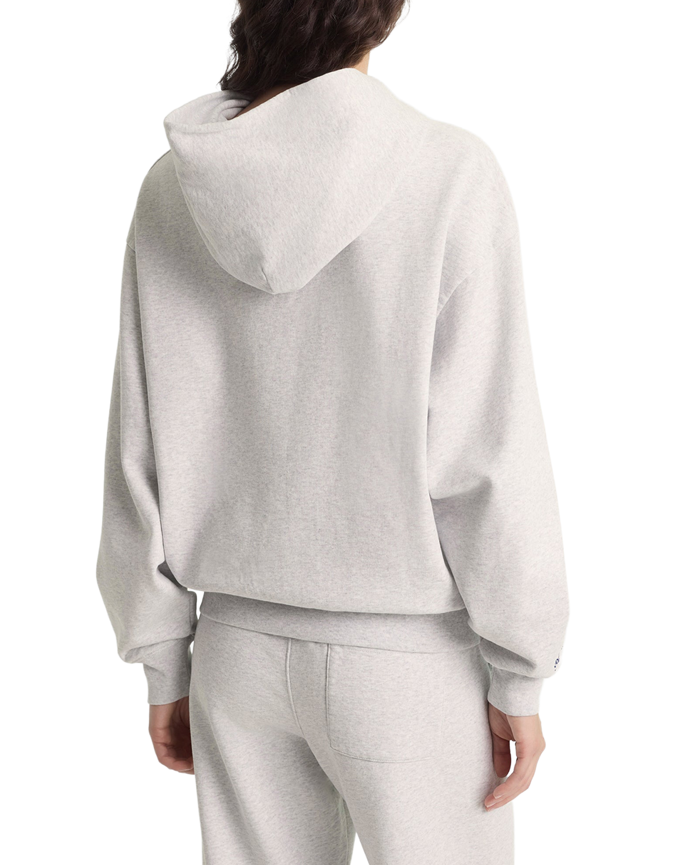 Sweat à capuche zippé Sporty & Rich Yankees gris chiné dos porté