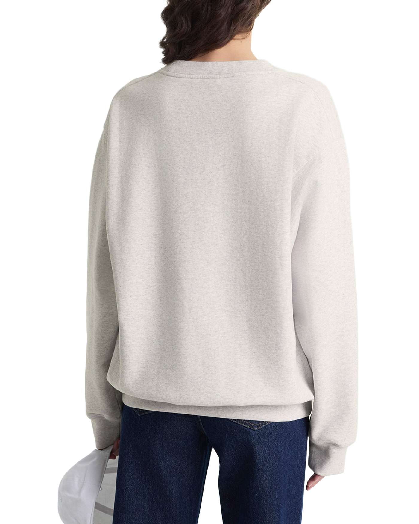 Sweat Sporty & Rich Heritage Yankees gris chiné porté femme dos