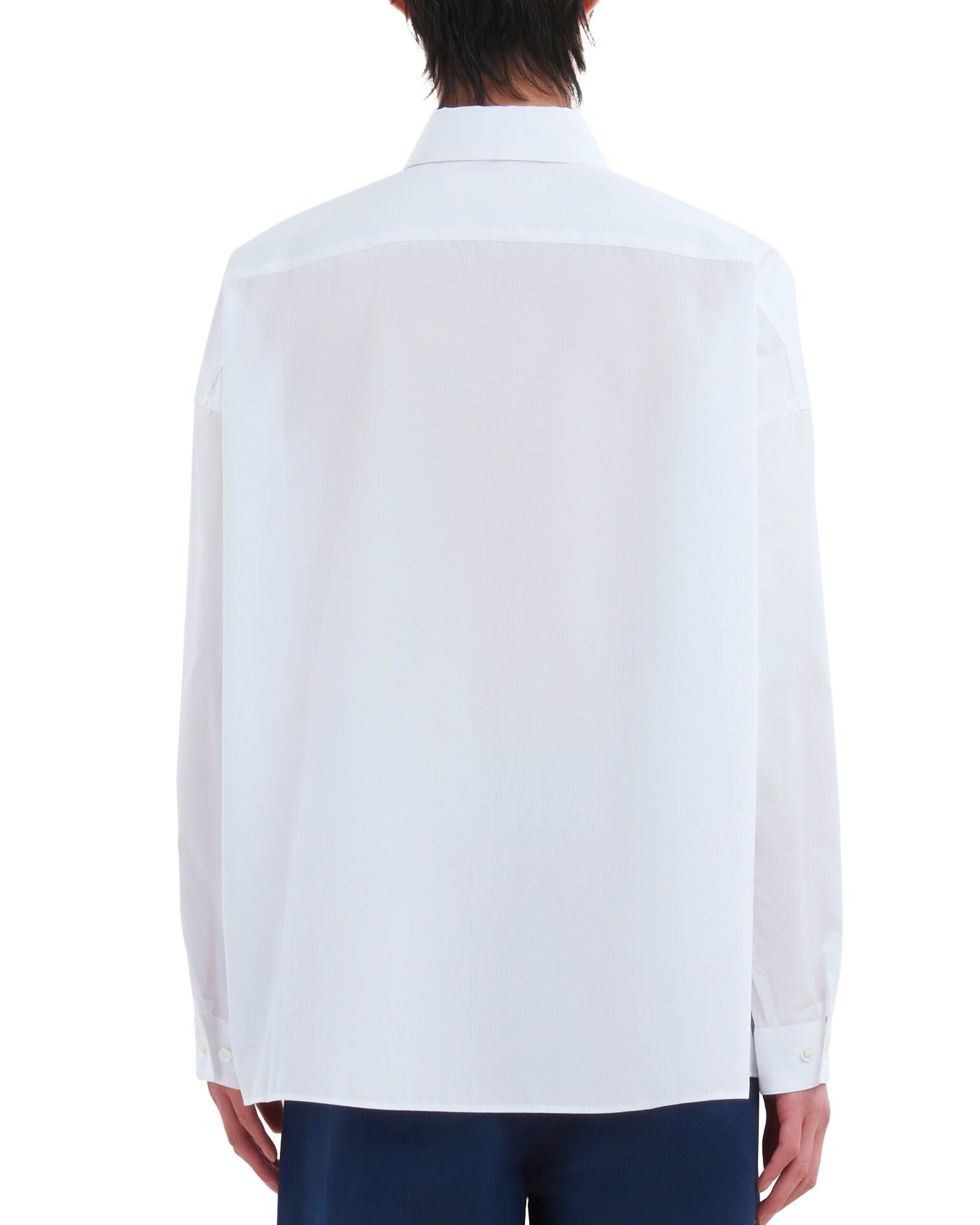 Chemise Marni blanche manches longues popeline organique portée dos