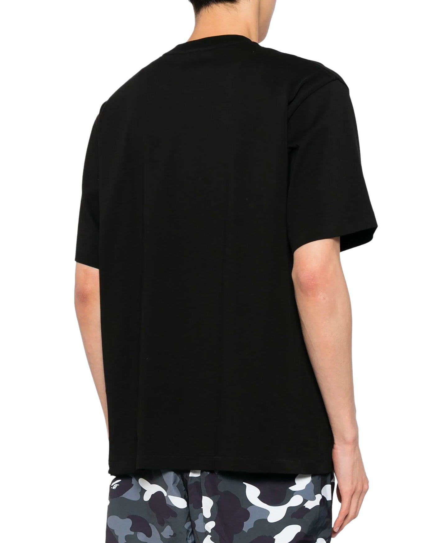 T-shirt Ape Head One Point BAPE noir dos porté homme coupe oversize